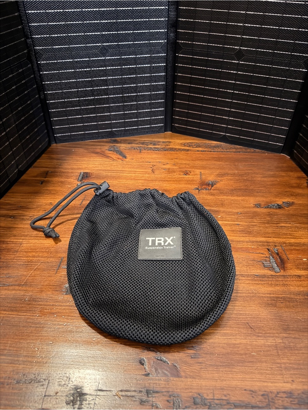 Black Mesh Drawstring Storage Pouch for Men
